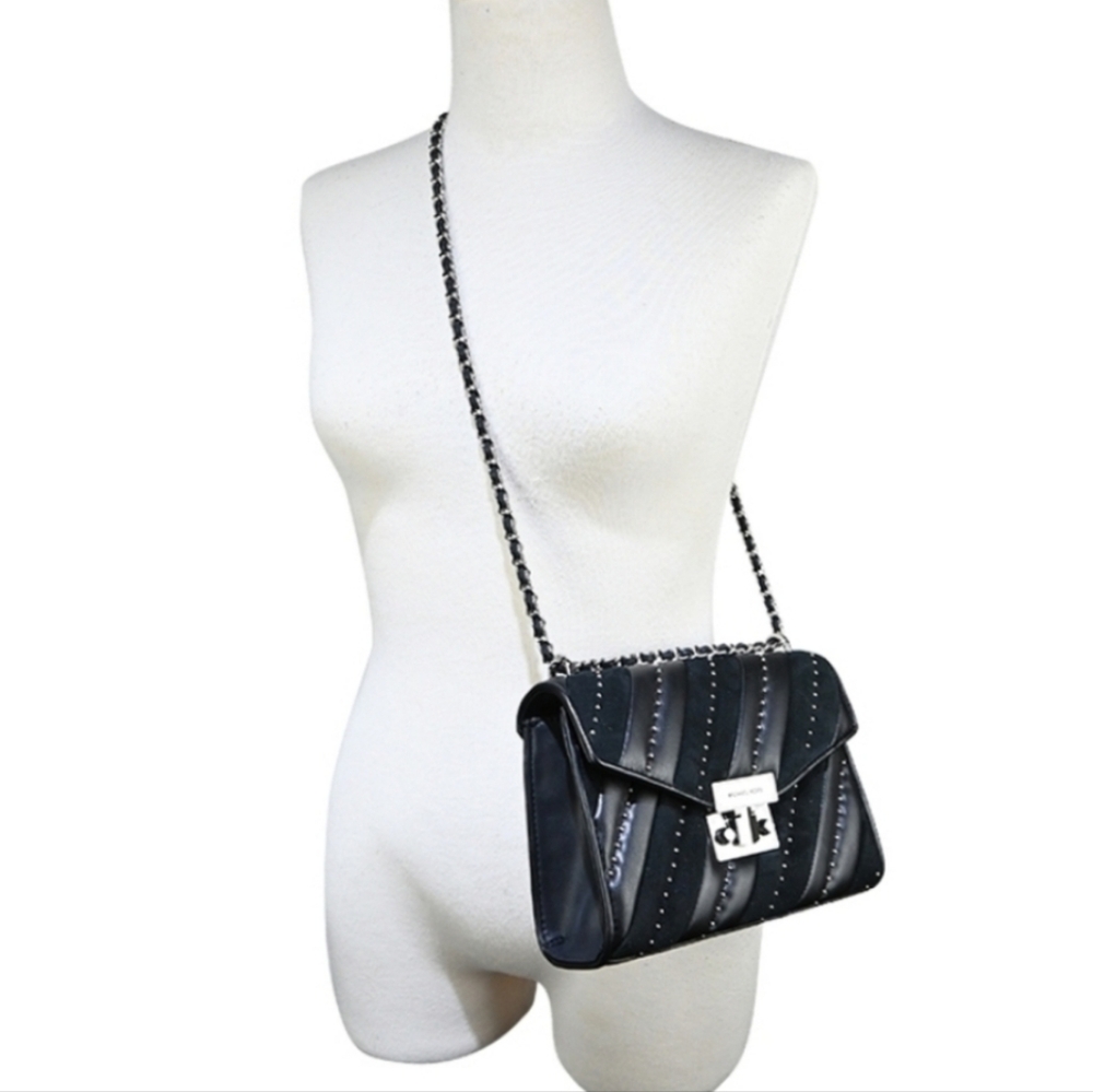 Michael Kors Rose Medium Black Shoulder Bag - Picture 8 of 10
